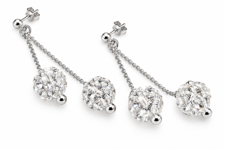 CARISSIMA S-ART CRISTALUNA® Ohrhänger mit Swarovski Kristallen – 925 Silber rhodiniert
