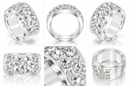 Preview: VERONA transparenter Acrylring mit funkelnden Swarovski® Kristallen in verschiedenen Größen – Belledizia