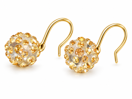 Palizza drop earrings in transparent acrylic with Swarovski crystals Light Colorado Topaz