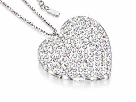 AMORA – Transparenter Herzanhänger mit Swarovski® Kristallen und 925er Silberkette