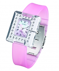 LUNABIANCA WATCH RETANCOLARE GOMMA ROSA